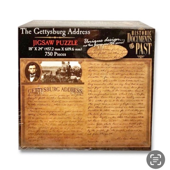 The Gettysburg Address Jigsaw Puzzle Lincoln Portrait 750 Pieces New NWT Games - Picture 5 of 5